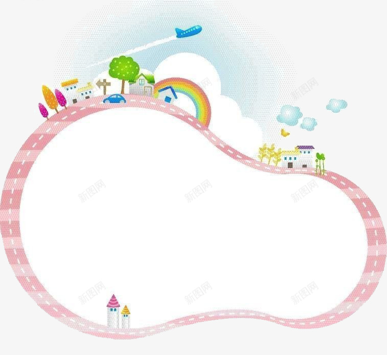 不规则粉色卡通文本框背景2png免抠素材_新图网 https://ixintu.com 卡通 文本框 粉色