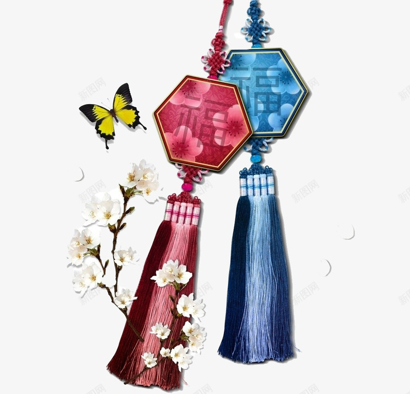古典香包png免抠素材_新图网 https://ixintu.com 古典 广告设计 形象图 水墨 蝴蝶 韩国 风格 香包福平安袋