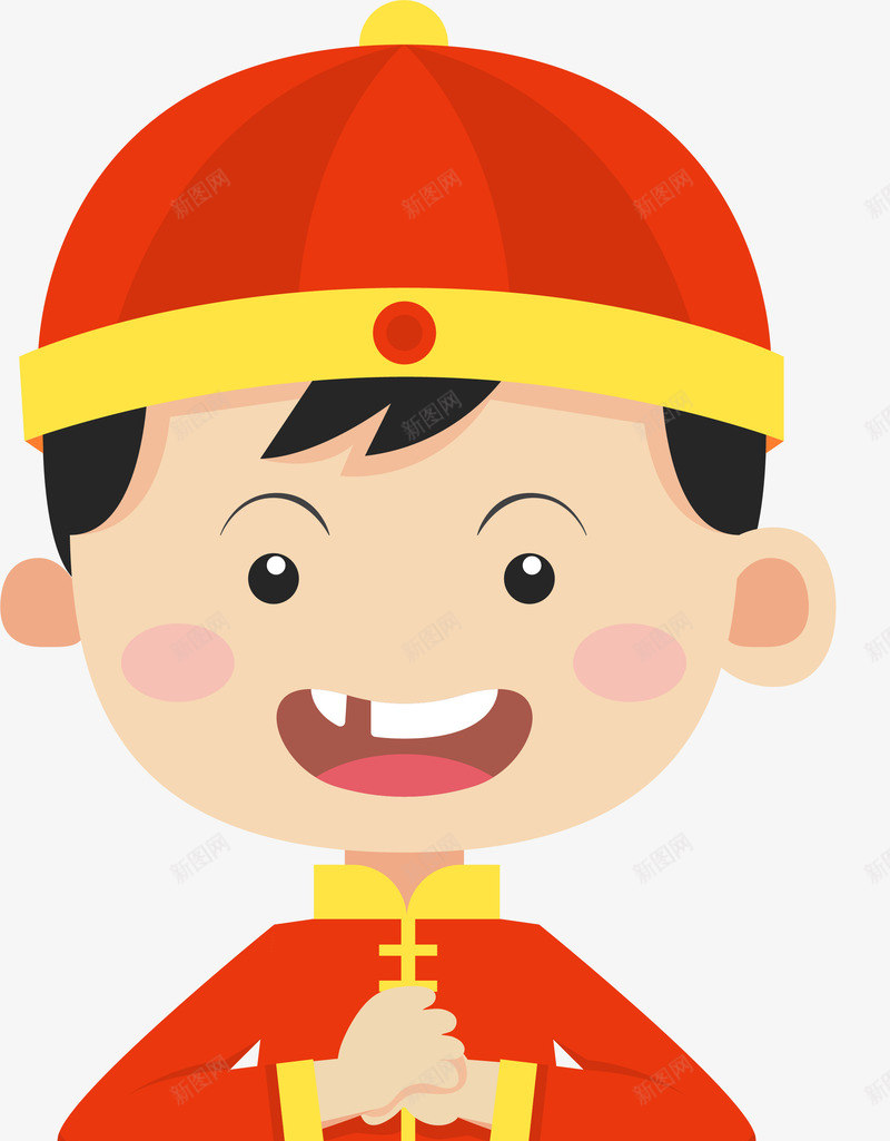 卡通新年男孩拜年矢量图ai免抠素材_新图网 https://ixintu.com 卡通人物拜年 卡通男孩拜年 拜年 拜年人物 新年 新年拜年 矢量图