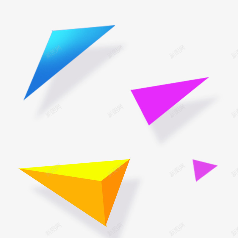 不规则装饰psd免抠素材_新图网 https://ixintu.com 三角形 三角装饰 不规则三角块 装饰素材下载