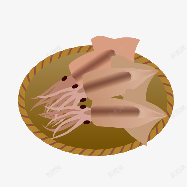 卡通整块鱿鱼干png免抠素材_新图网 https://ixintu.com 卡通鱿鱼干 整块鱿鱼干 日式料理 腌制食品