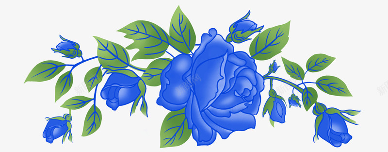 蓝色花朵png免抠素材_新图网 https://ixintu.com 玫瑰 白色 花卉 花卉模板下载 花卉素材下载 花朵 花藤