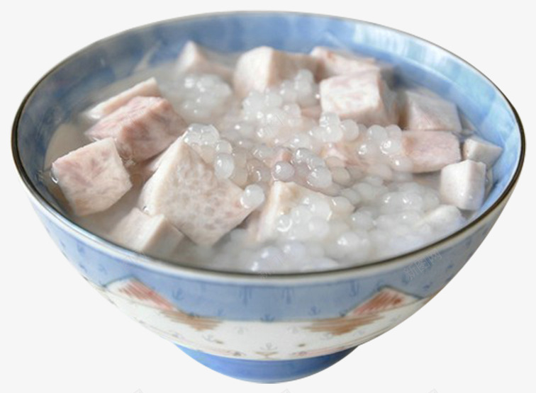 卡通蓝色瓷碗里的香芋西米露png免抠素材_新图网 https://ixintu.com 卡通 甜点 蓝色瓷碗 西米露 饭后甜点 饮品 香芋 香芋西米露