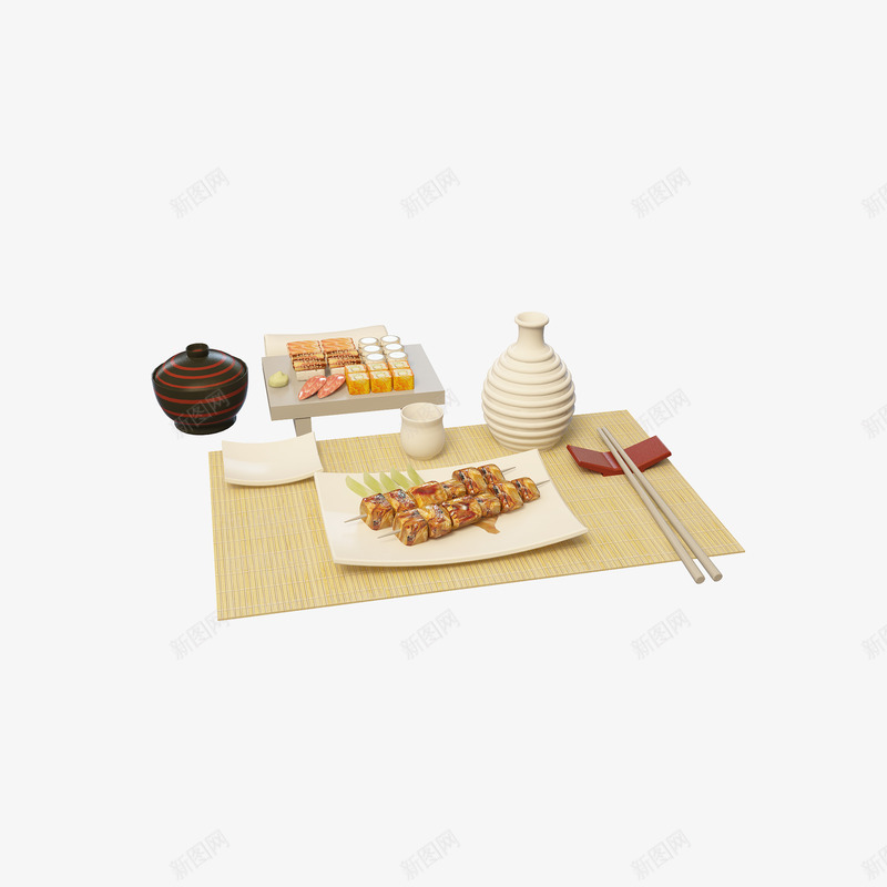 日式烧烤肉类蔬菜菜饭png免抠素材_新图网 https://ixintu.com 下酒菜 日式烧烤肉类蔬菜菜饭 烧烤饭菜 菜肴 菜饭 蔬菜