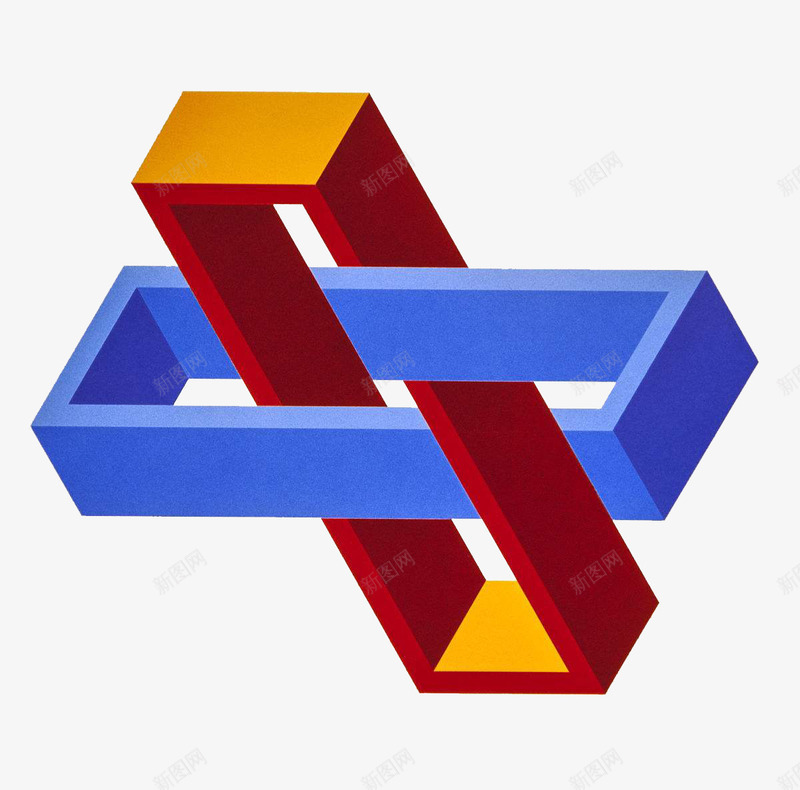 穿插的立体几何图标png_新图网 https://ixintu.com 不规则图形 几何小图形 图标 彩色 立体 装饰