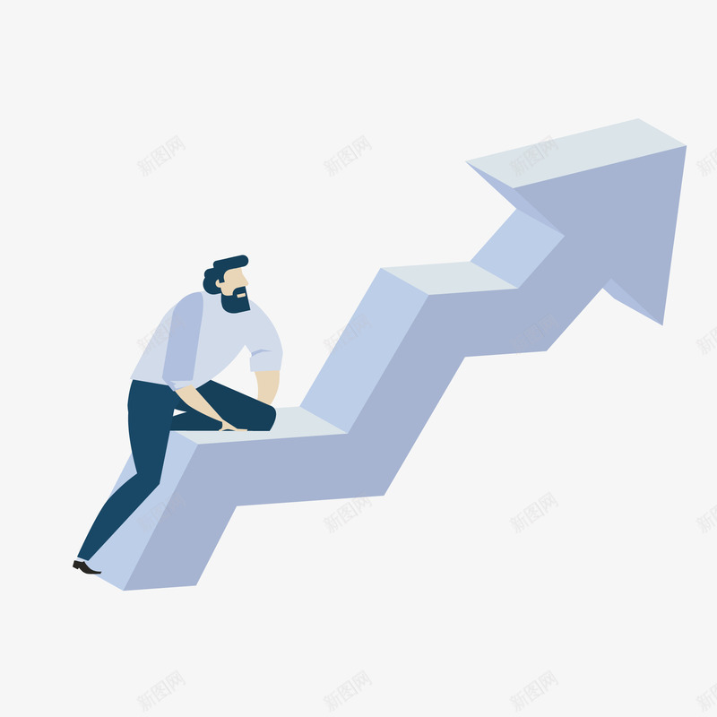 爬箭头的商务人士矢量图ai免抠素材_新图网 https://ixintu.com 人物设计 企业文化 卡通 商务人士 箭头 矢量图