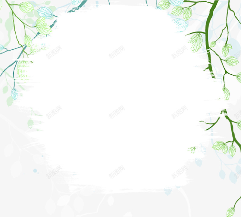 绿色小清新树叶背景装饰png免抠素材_新图网 https://ixintu.com 小清新 树枝 绿色 绿色树叶 背景装饰