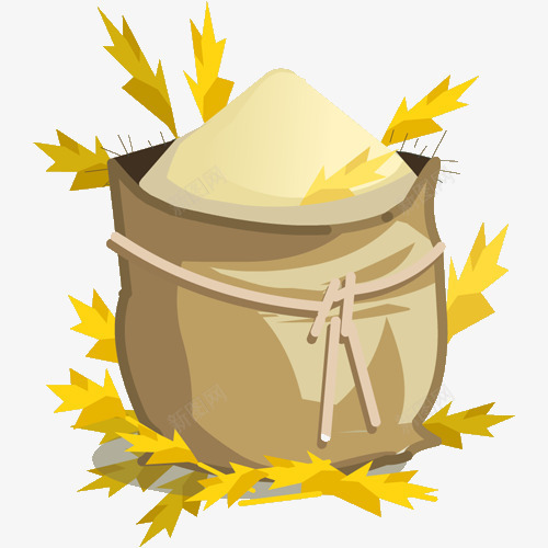 卡通一袋米png免抠素材_新图网 https://ixintu.com 主食 免抠 卡通绘画 大米 稻谷成品 米 谷物 食物