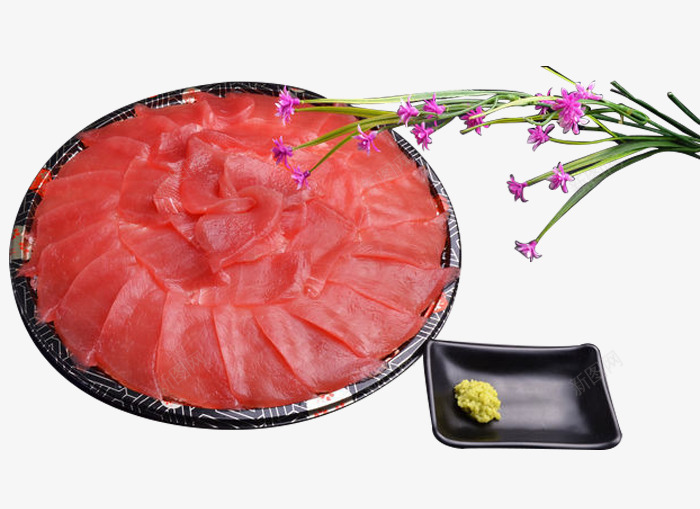 金枪鱼寿司png免抠素材_新图网 https://ixintu.com 寿司 拼盘 日式料理 生鱼片 红金枪鱼 美味 金枪鱼寿司 黑色盘子