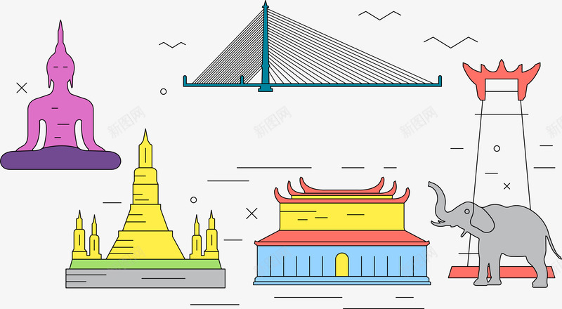 卡通泰国曼谷建筑png免抠素材_新图网 https://ixintu.com 卡通 卡通建筑 卡通素材 建筑 建筑卡通 建筑素材 曼谷 泰国 泰国建筑 矢量图形 素材
