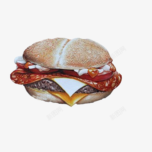 肉食三明治手绘画片png免抠素材_新图网 https://ixintu.com 三明治 外国食物 快餐 手绘美食 汉堡