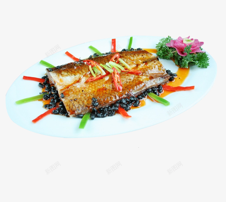 豉香蒸腊鱼png免抠素材_新图网 https://ixintu.com 中国菜 双椒 炒菜 特色菜 美食 腊鱼 豉香蒸腊鱼 辣椒