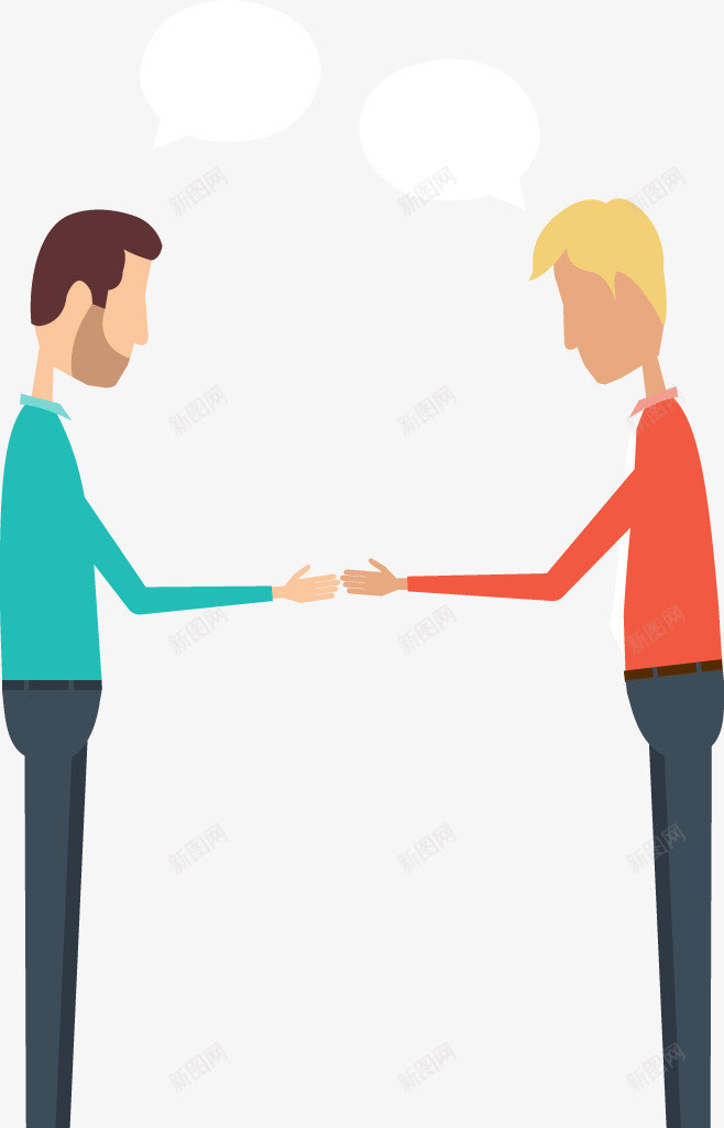 卡通商务人物png免抠素材_新图网 https://ixintu.com PPT 人物 卡通小人 商业 商务 插画 握手