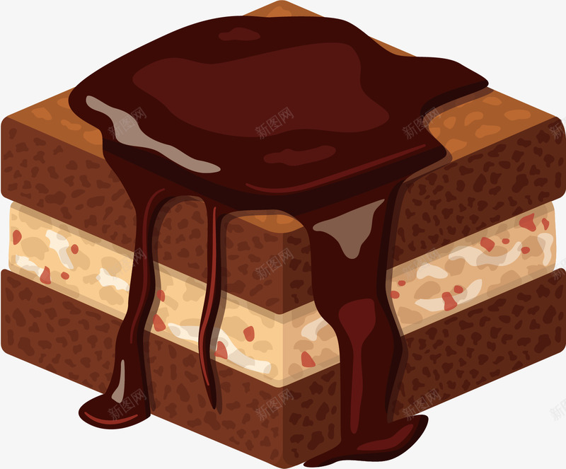 卡通蛋糕矢量图ai免抠素材_新图网 https://ixintu.com PNG图 PNG图下载 创意卡通 卡通 卡通插图 巧克力蛋糕 插图 美味糕点 蛋糕 矢量图