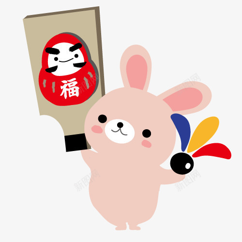 兔子png免抠素材_新图网 https://ixintu.com 卡通 新年 日式风格