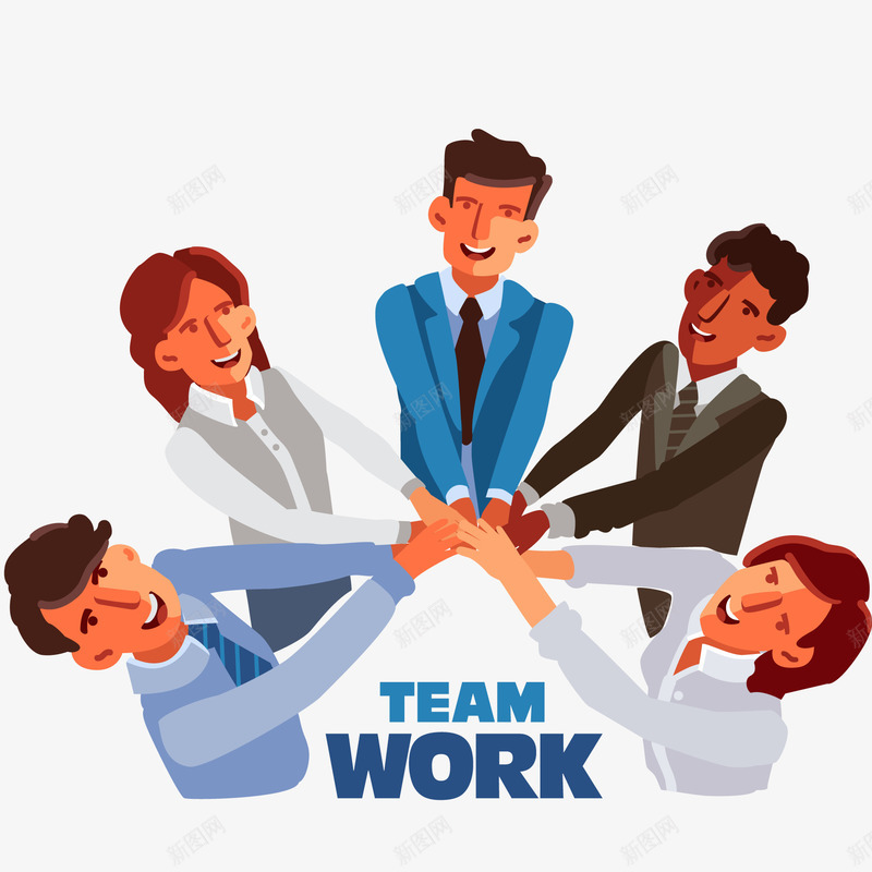 商务团队人物矢量图ai免抠素材_新图网 https://ixintu.com 人物设计 卡通 商务团队 团队合作 工作 矢量图