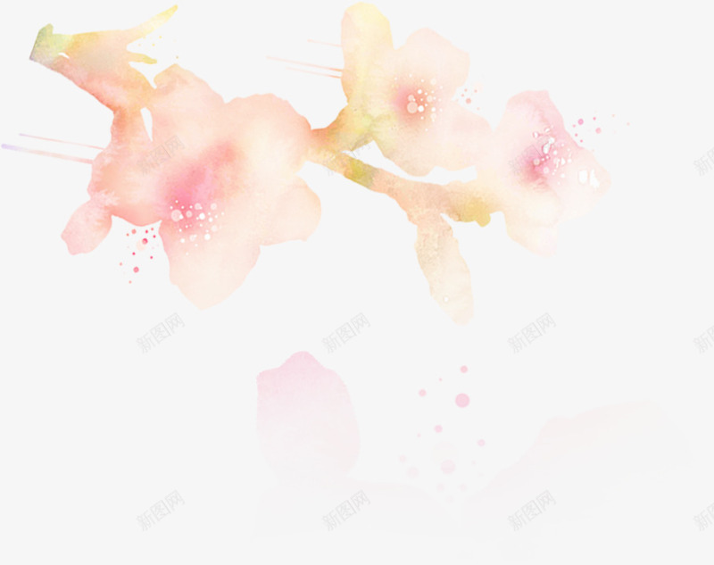 手绘粉色唯美古风桃花png免抠素材_新图网 https://ixintu.com 古风 桃花 粉色