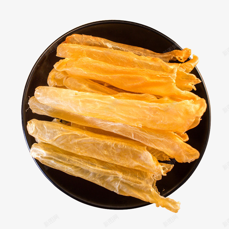 黑盘装花胶png免抠素材_新图网 https://ixintu.com 产品实物 海鲜 黄色