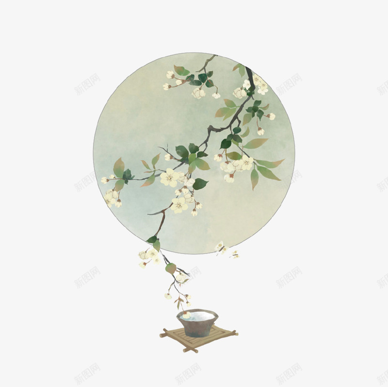 清新文艺唯美花朵养生图标png_新图网 https://ixintu.com 养生 唯美 图标 文艺 清新 花朵 茶 装饰图案