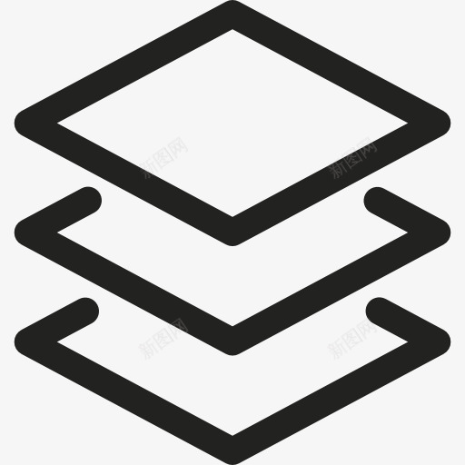 三层图标png_新图网 https://ixintu.com 图形工具 图形编辑 平面设计 接口层