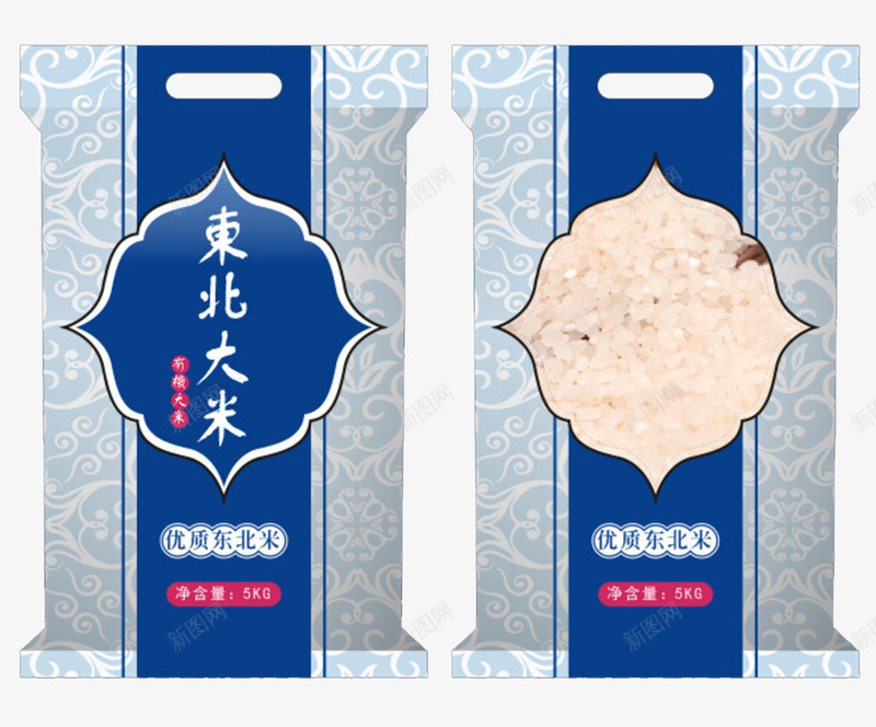 优质东北大米png免抠素材_新图网 https://ixintu.com 东北大米 优质 包装设计 米袋子 袋子 装大米
