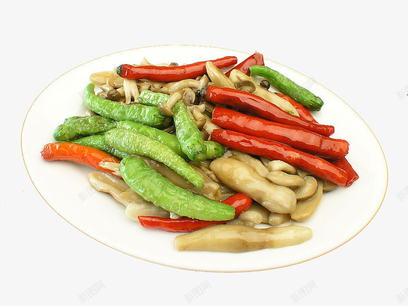 双椒烧山菌png免抠素材_新图网 https://ixintu.com 中华美食 传统美食 农家菜 双椒 家常菜 山菌 美味熟菜 餐饮美食