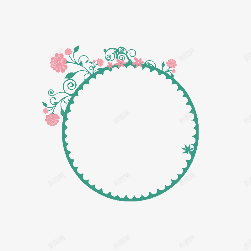 手绘绿色花卉边框png免抠素材_新图网 https://ixintu.com 手绘花边 简约 绿色藤蔓 花卉边框 菜单花边 菜单边框