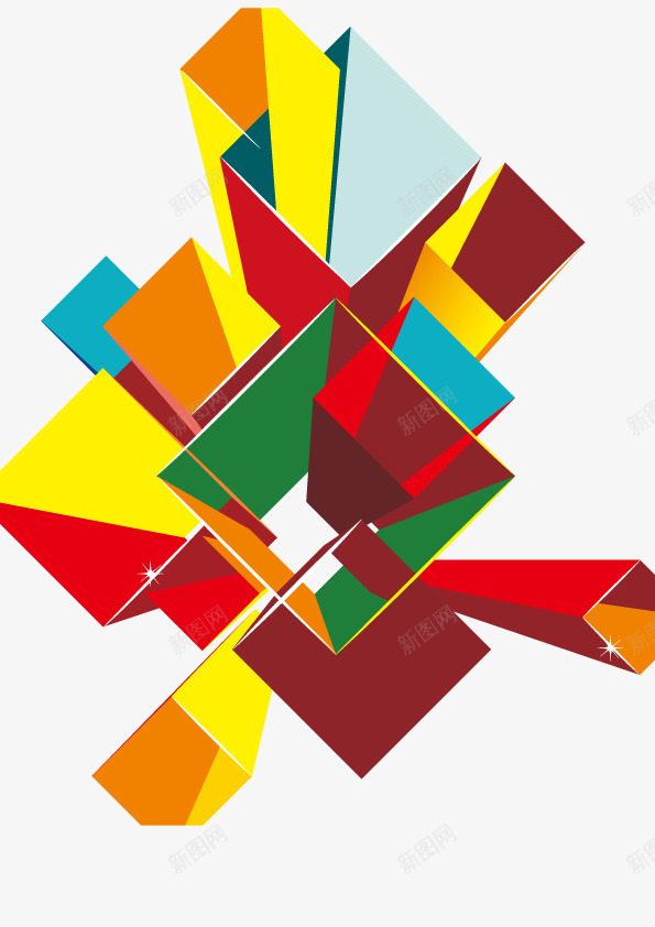 放射状形状矢量图ai免抠素材_新图网 https://ixintu.com 3D图形 不规则的图形 彩色炫彩图形 矢量图