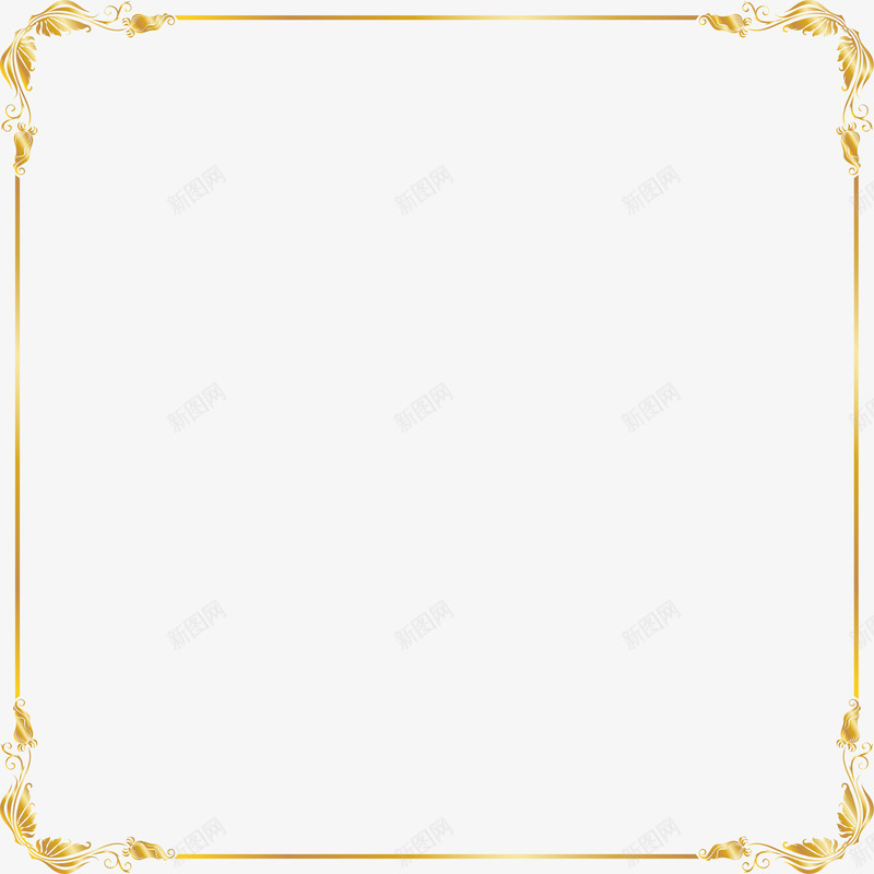 金色树藤线条png免抠素材_新图网 https://ixintu.com 免抠PNG 大气 树藤 植物 线条 边框纹理 金色