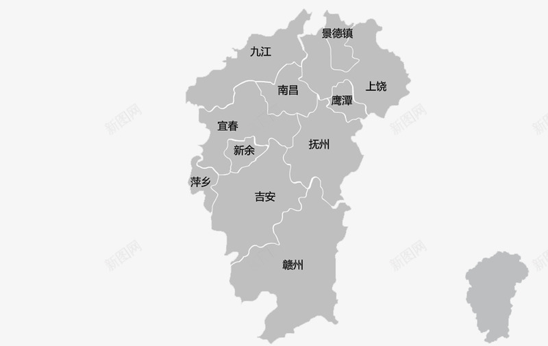 江西地图png免抠素材_新图网 https://ixintu.com PPT 免抠PNG素材 商务 地图 江西地图 江西省