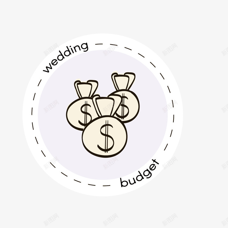婚礼礼金卡通矢量图ai免抠素材_新图网 https://ixintu.com 圆形 婚礼 标签 淡蓝色 礼金 简单 简约 矢量图