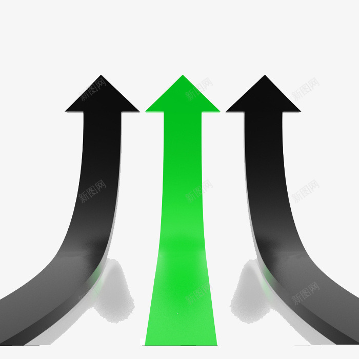 三个箭头png免抠素材_新图网 https://ixintu.com 向上 绿色 黑色