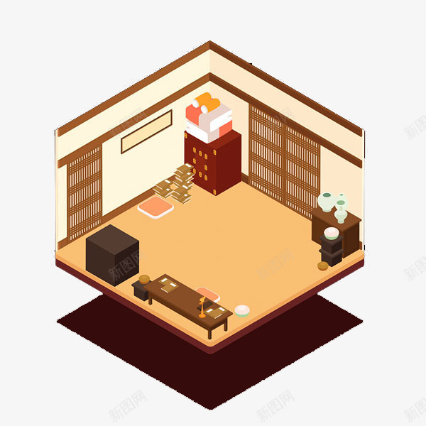 简约卧室家具套装png免抠素材_新图网 https://ixintu.com 宣传 家具套装 家具家居 广告 日式风格 装饰