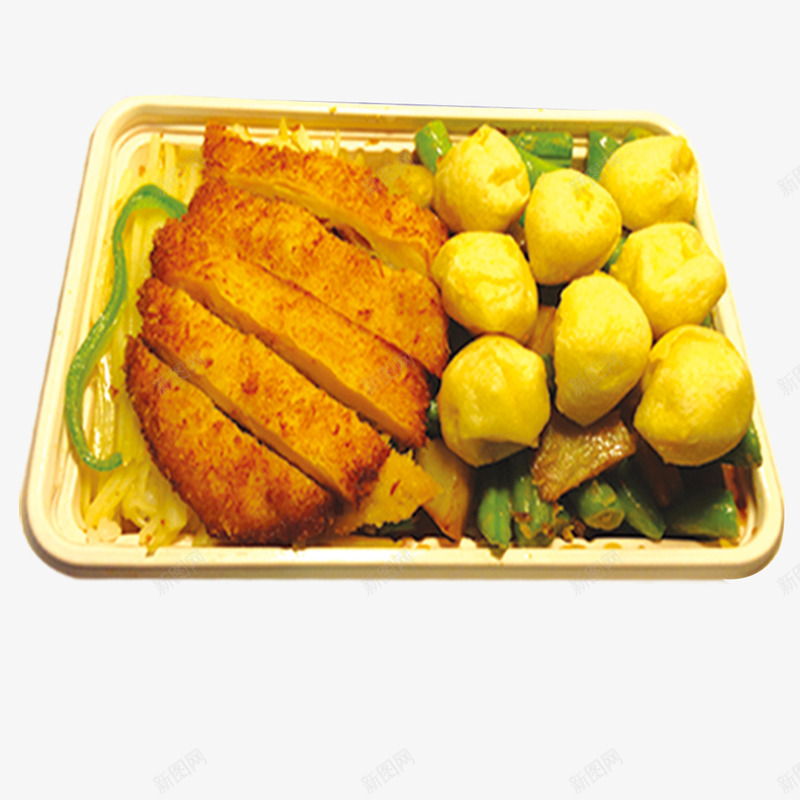 土耳其烤肉鱼丸双拼饭png免抠素材_新图网 https://ixintu.com 土耳其烤肉饭 土耳其特色饮食 快餐 烤肉 烤肉饭 青椒 餐盘 鱼丸 鱼丸饭