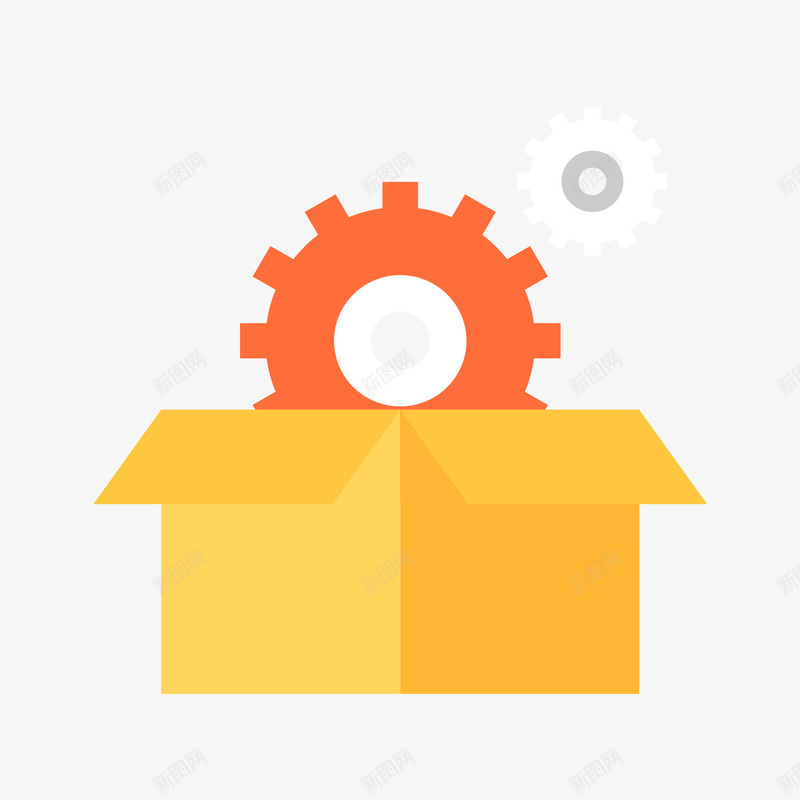 黄色工具箱png免抠素材_新图网 https://ixintu.com 工具 扁平化 箱子 设置