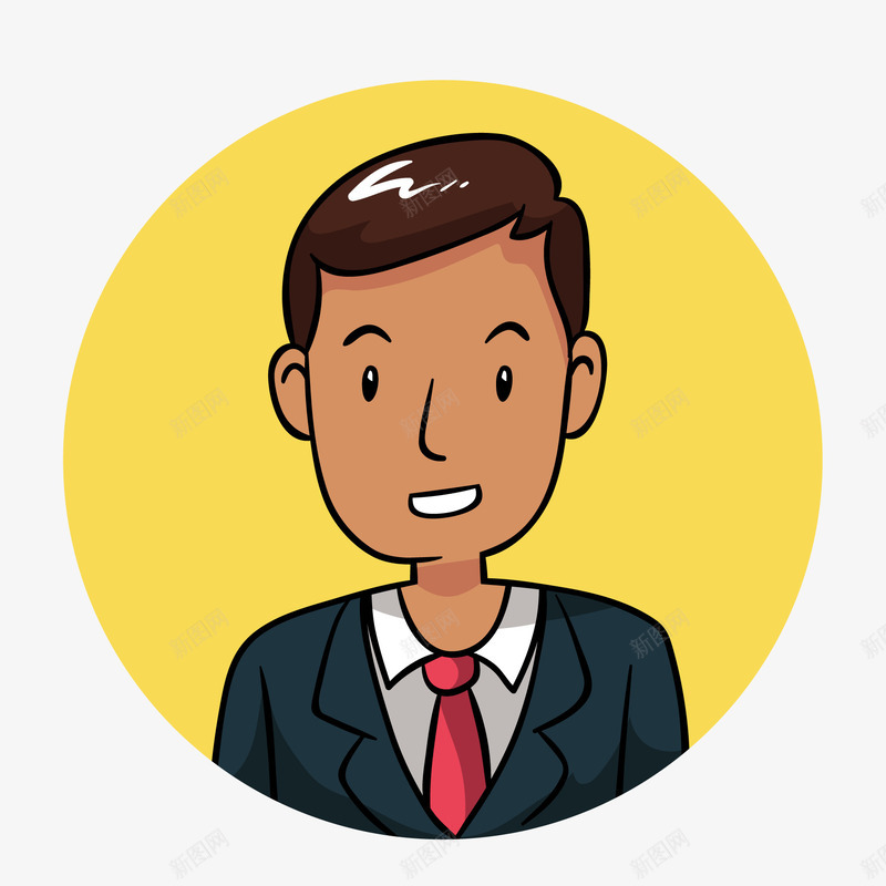 卡通商务男性头像矢量图ai免抠素材_新图网 https://ixintu.com 人物设计 卡通 商业 商务 男性人物 白领头像 矢量图 职业人物