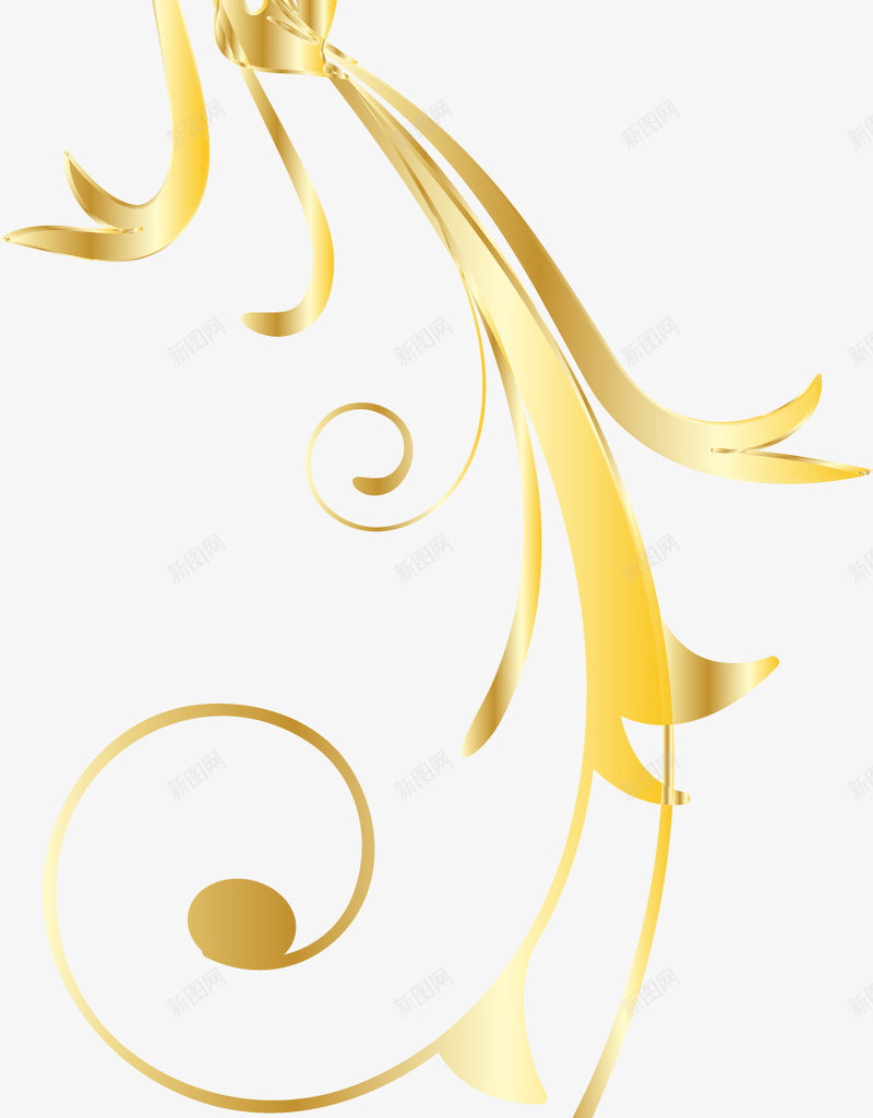 奢华金色藤蔓png免抠素材_新图网 https://ixintu.com 唯美 奢华 小清新 弯曲 水彩 简约 藤蔓 金色