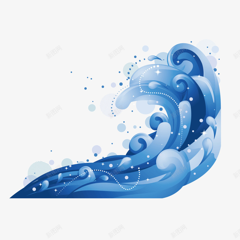 蓝色潮水海浪矢量图ai免抠素材_新图网 https://ixintu.com 抽象海浪素材 海浪 海浪形状 潮水 矢量图 蓝色
