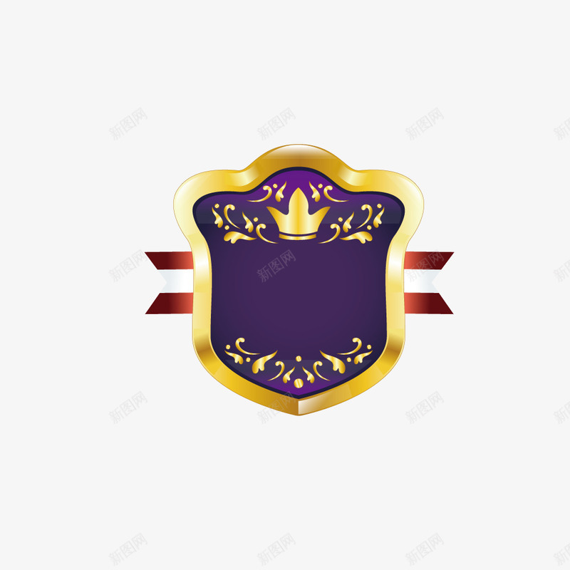金黄色卡通边框盾牌png免抠素材_新图网 https://ixintu.com 免抠图 效果图 皇冠 盾牌 花纹 装饰图 装饰画 飘带