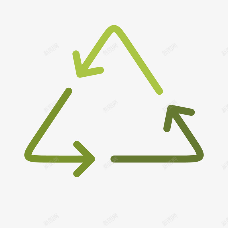 绿色三角形箭头矢量图ai免抠素材_新图网 https://ixintu.com 三角形 扁平化 流通 渐变 箭头 绿色 走势 趋势 矢量图