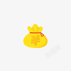 金钱袋卡通黄色图形png免抠素材_新图网 https://ixintu.com 卡通 图形 钱袋 黄色