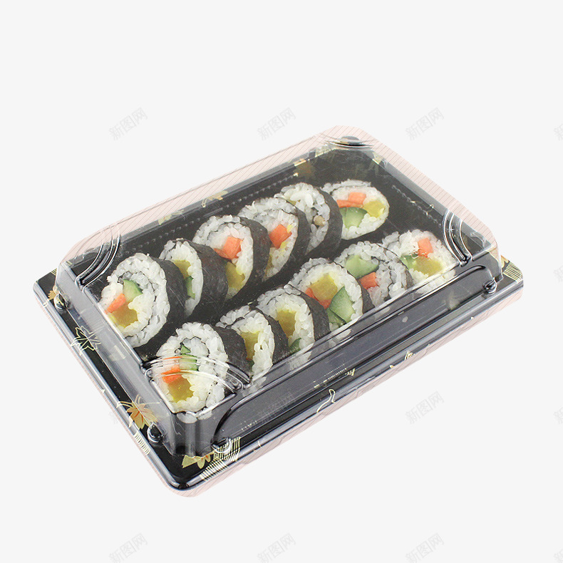 塑料盖子快餐盒子png免抠素材_新图网 https://ixintu.com 中式快餐 寿司盒子 快餐长盒子 方便快餐盒 黑色餐盒
