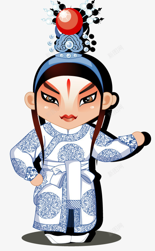 卡通戏曲人物png免抠素材_新图网 https://ixintu.com AI矢量素材 人物 免费PNG 卡通 戏曲 手绘 脸谱