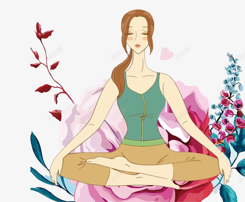 手绘清新装饰插图女孩瑜伽冥想插png免抠素材_新图网 https://ixintu.com 冥想 女孩 手绘 手绘清新装饰插图女孩瑜伽冥想插画免费下载 插画 清新 瑜伽 装饰插图