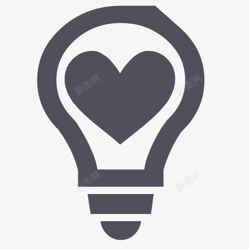 灯泡心帮助思想光爱非组织灰图标png_新图网 https://ixintu.com Bulb heart help idea light love ngo 光 帮助 心 思想 灯泡 爱 非政府组织