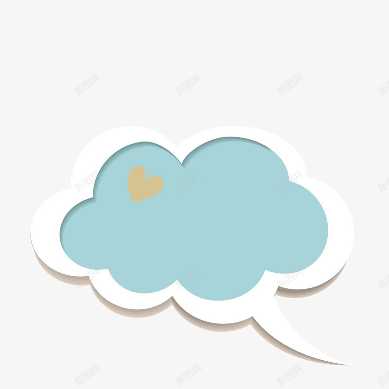 绿色云朵对话框png免抠素材_新图网 https://ixintu.com png图形 对话框 爱心 绿色 装饰