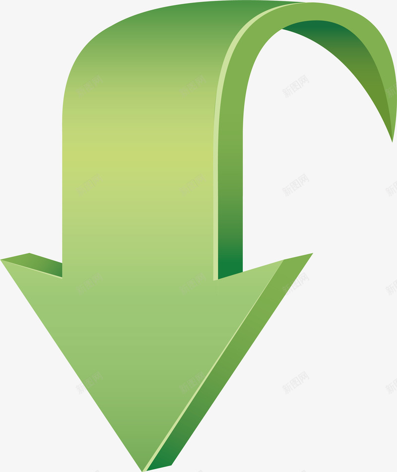 绿色立体向下箭头矢量图ai免抠素材_新图网 https://ixintu.com 向下箭头 矢量png 立体 立体箭头 箭头 绿色箭头 矢量图