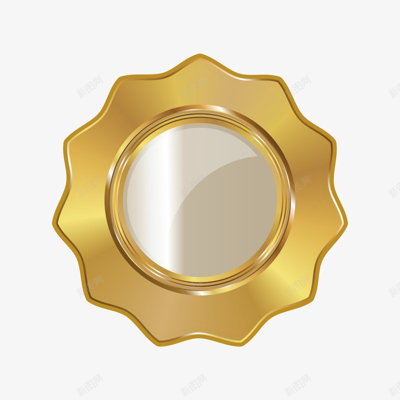 金色大气标志png免抠素材_新图网 https://ixintu.com 勋章 大气勋章 简约徽章 装饰图案 金属标志 金色标志