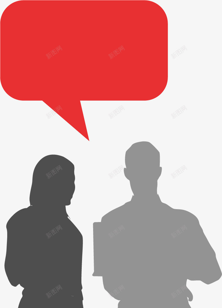 黑白男女矢量图ai免抠素材_新图网 https://ixintu.com 商务咨询 商务咨询公司 商务咨询名片 商务咨询服务 商务咨询框 对话 男女 矢量图