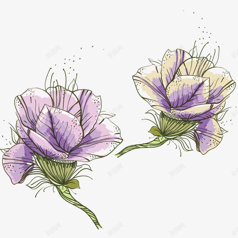 紫色半开欧式花纹矢量图ai免抠素材_新图网 https://ixintu.com 唯美 手绘花纹 时尚 植物 矢量ai 精致 紫色 花纹 西方艺术 矢量图